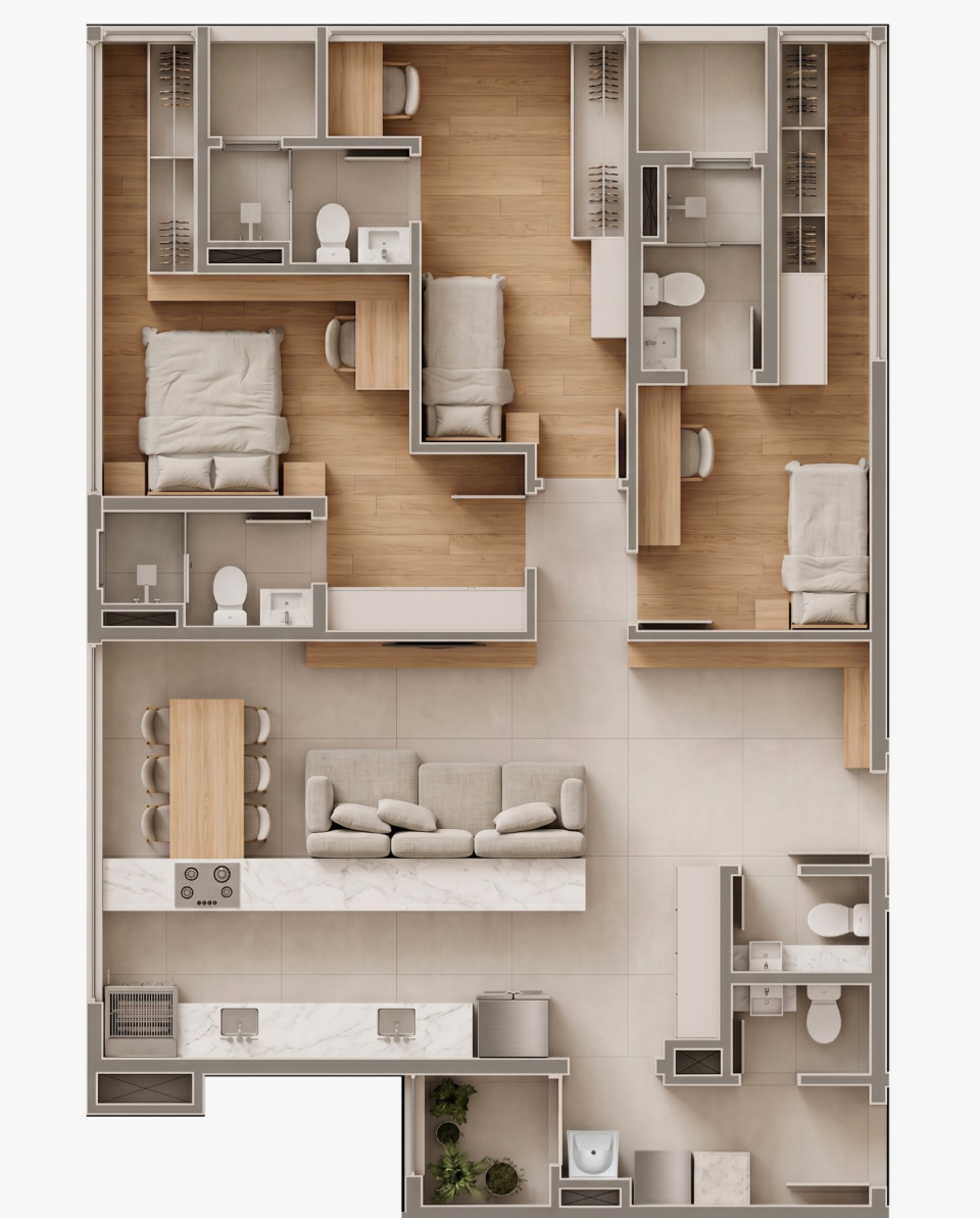 Planta 1 de Dom Residence