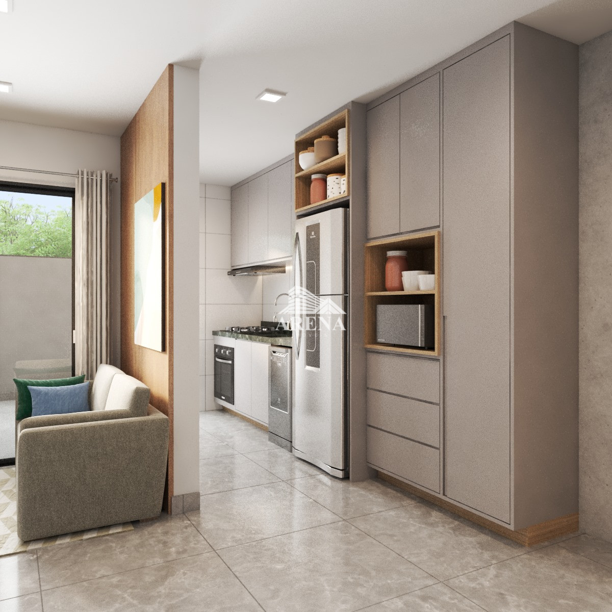 Apto garden com 2 dormitórios ( 1 suíte) no Bairro Jardim.