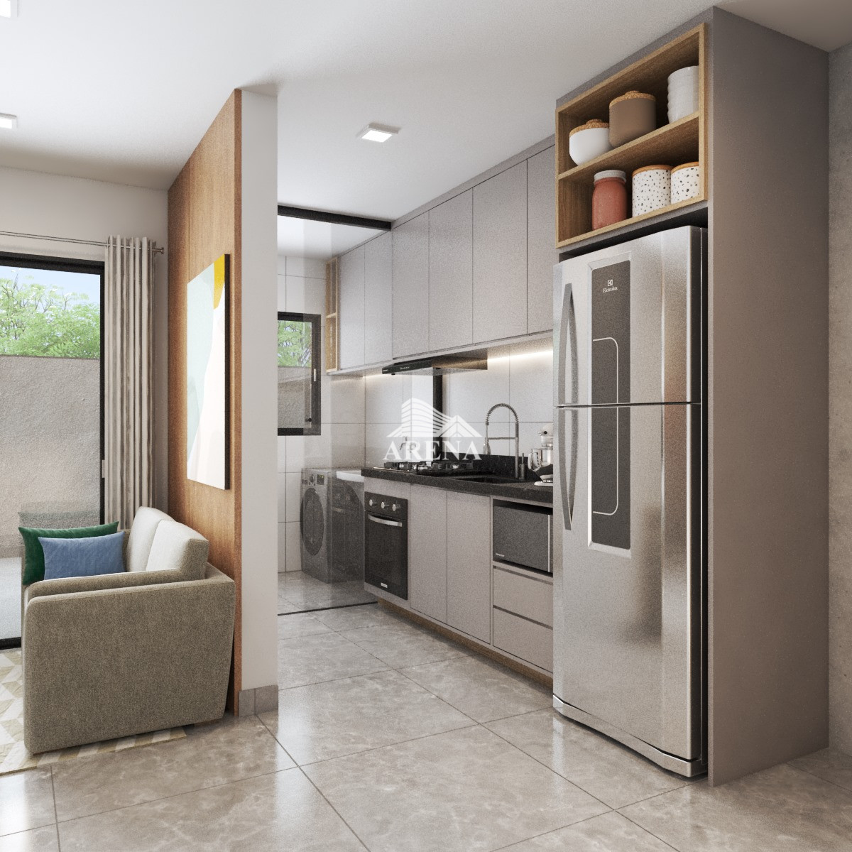 Apto garden com 2 dormitórios ( 1 suíte) no Bairro Jardim.