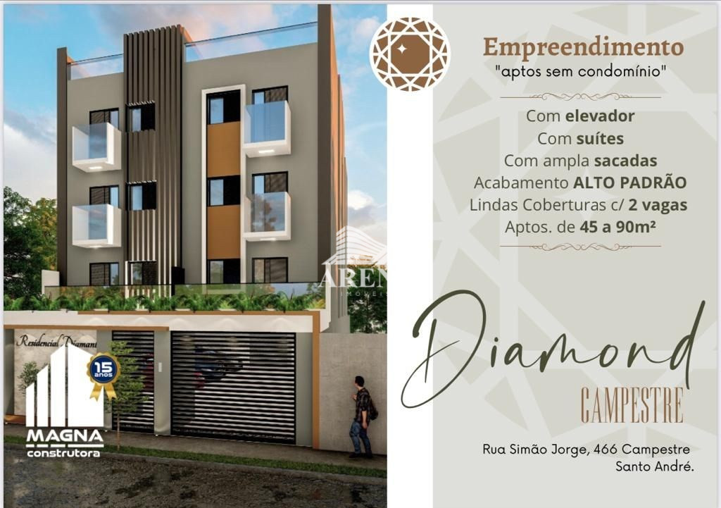 Apto  garden com 60,15 m².(44,15 m² interno, 10,00m²sacada, 9,48m² a/serviço). 2 dormitórios, sendo