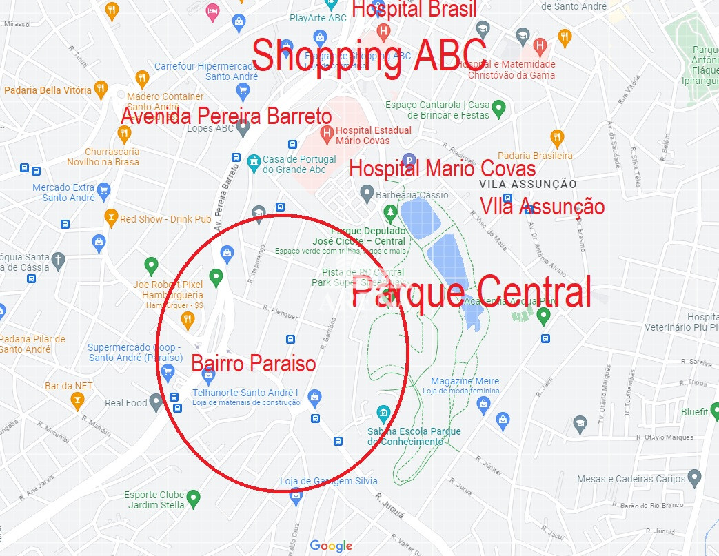 Terreno de 400 m² próximo a Shopping ABC e Parque Central