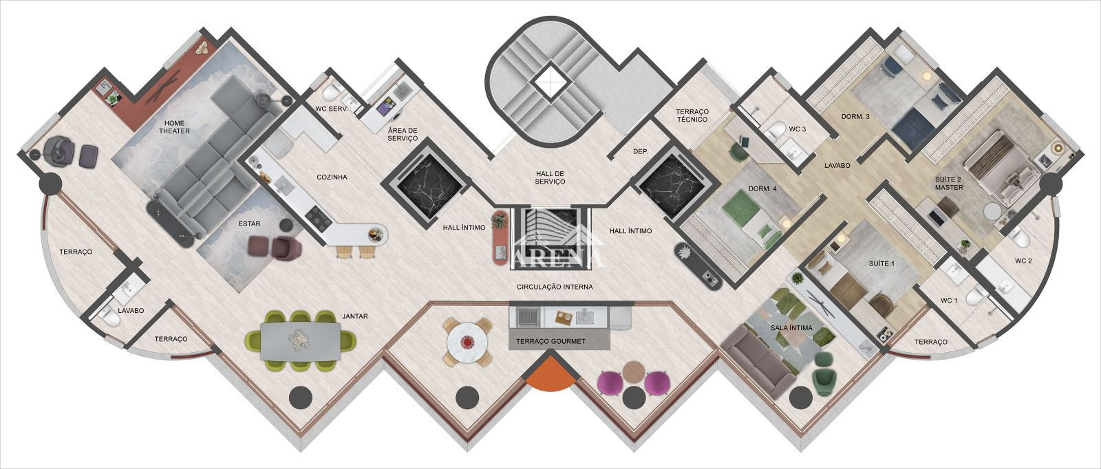 Apartamento com 3 Quartos à venda, 126m² - Jardim